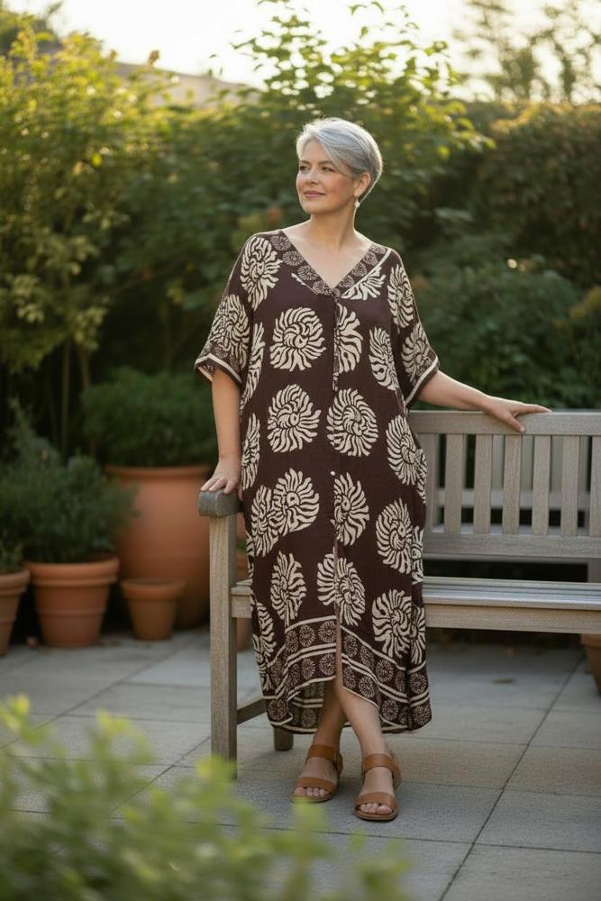 lange boho zomerjurk bloemenprint 8756 - Studio Amour