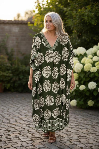 lange boho zomerjurk bloemenprint 8756 - Studio Amour