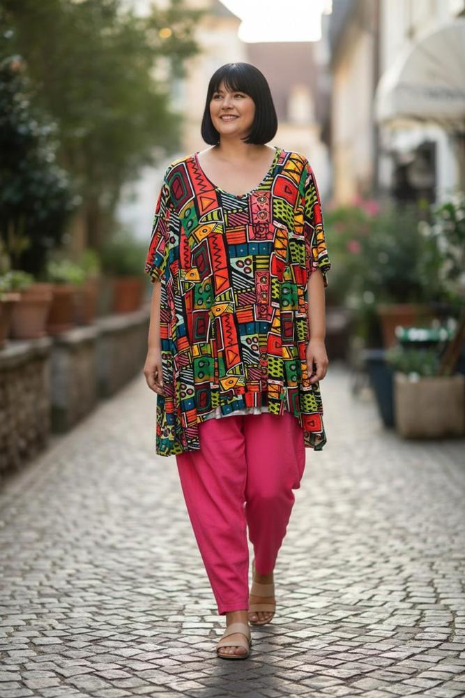 comfortabel tuniek met print 1131 - Mollywood