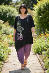 asymmetrisch artistiek dames shirt 10258 - Mollywood