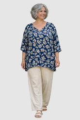 bloemenprint v-hals shirt emma - Ophilia