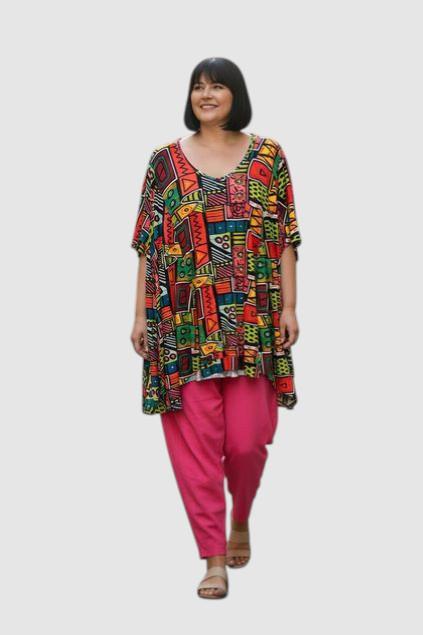 comfortabel tuniek met print 1131 - Mollywood