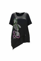 asymmetrisch artistiek dames shirt 10258 - Mollywood