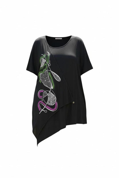 asymmetrisch artistiek dames shirt 10258 - Mollywood