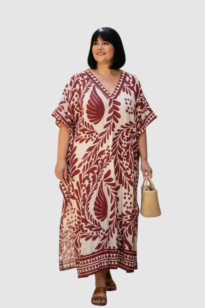 boho maxi jurk met print 8757 - Studio Amour