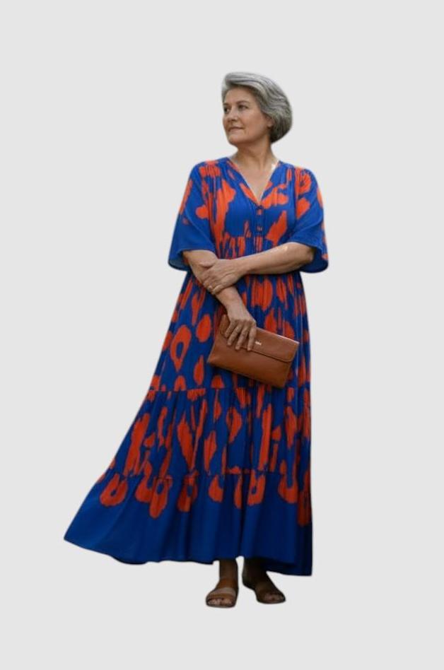 bohemian zomerjurk met bloemenprint 9314 - Vincenzo Allocca