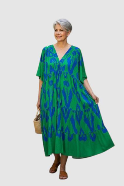 bohemian zomerjurk met bloemenprint 9314 - Vincenzo Allocca