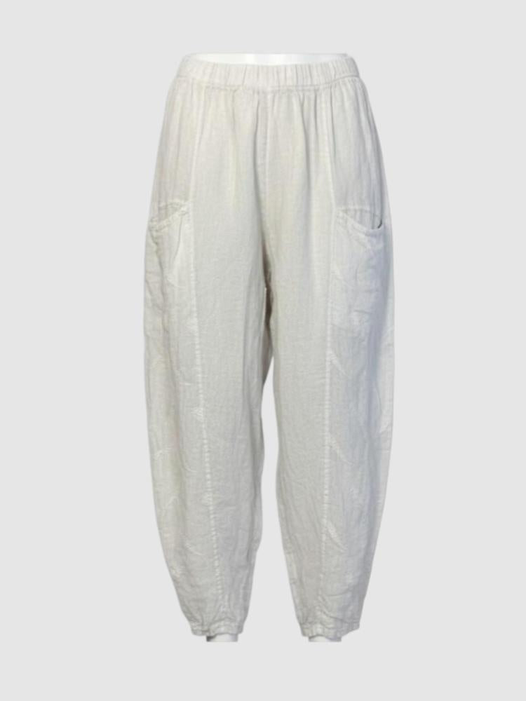 linnen comfort broek 7523ss26 - Moonshine