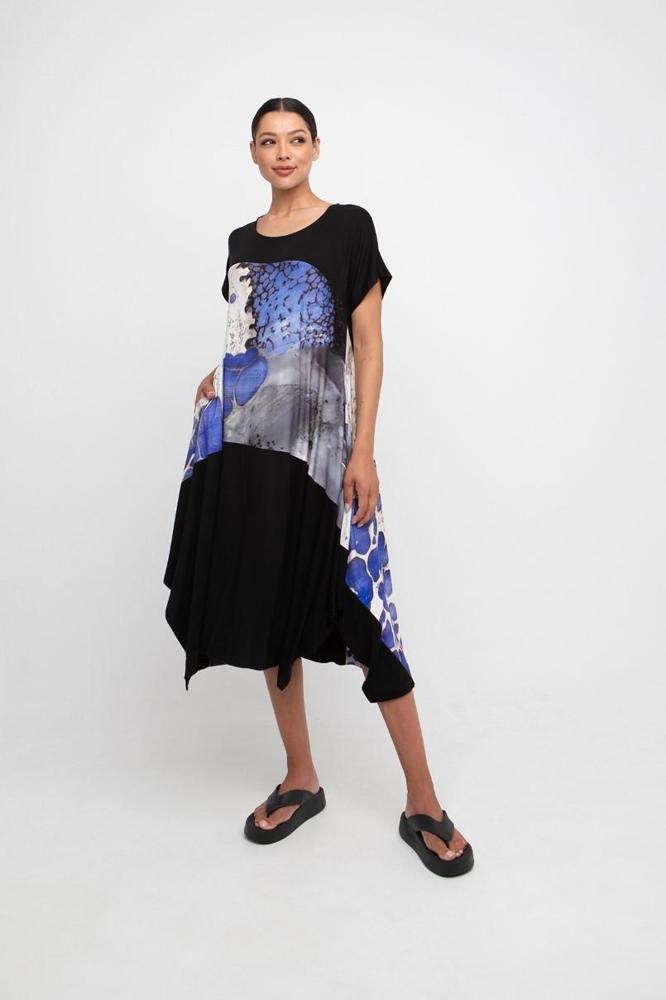 artistieke viscose midi-jurk 860364 - Ozai N Kü