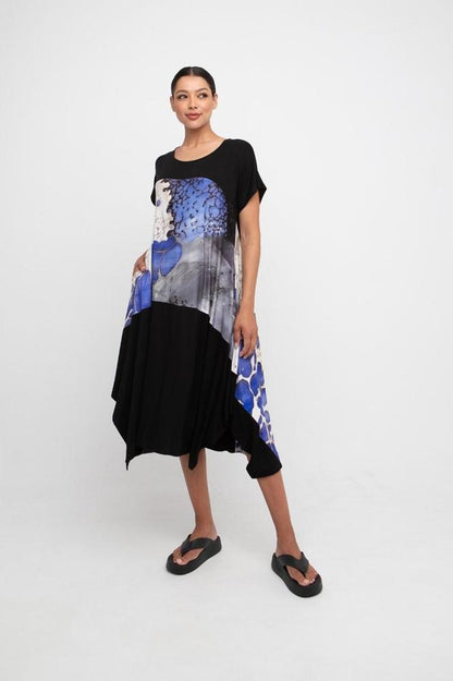 artistieke viscose midi-jurk 860364 - Ozai N Kü