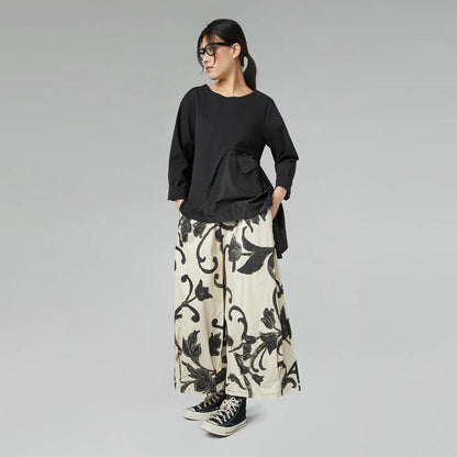 wijde broek met bloemenprint 826008 - wendy trendy