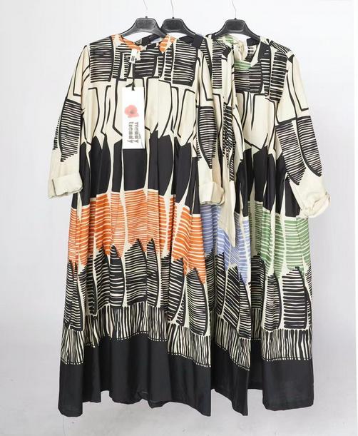 grafische print katoenen jurk 226019 - wendy trendy