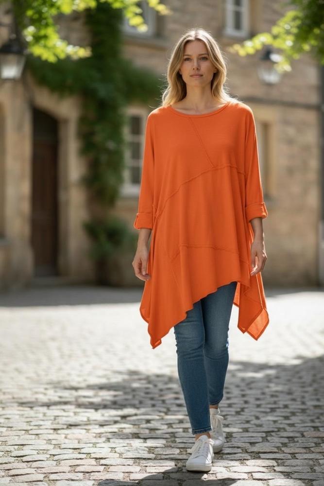 asymmetrisch katoenen shirt 126020 - wendy trendy