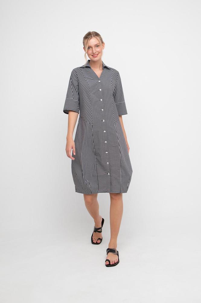 gestreepte katoenen zomerjurk 860004 - Ozai N Kü