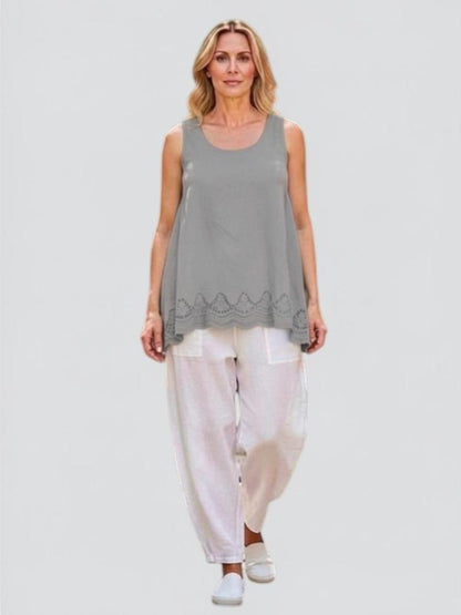 zomerse mouwloze top 7500ss26 - Moonshine