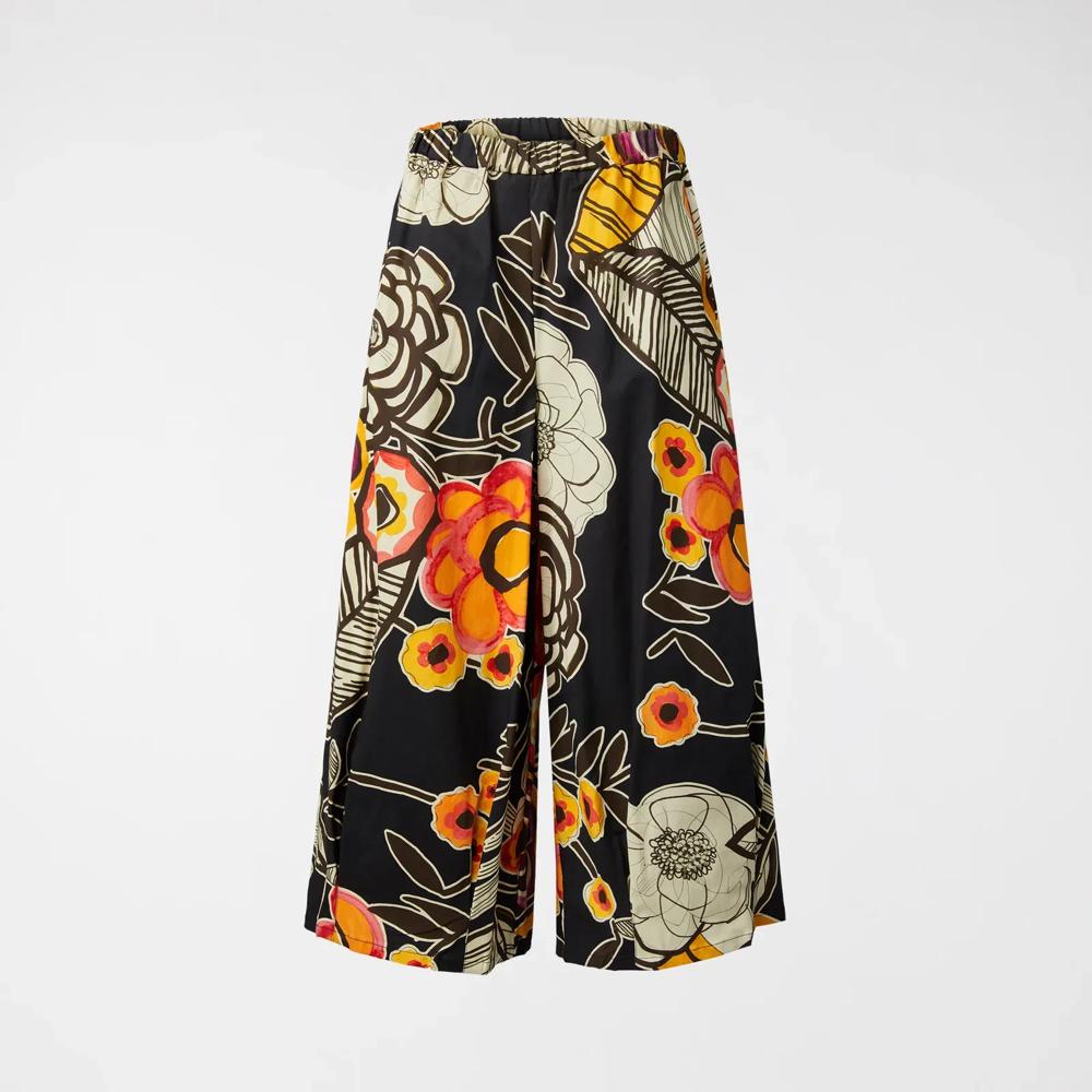 vrolijke bloemenprint wijde broek 826002 - wendy trendy