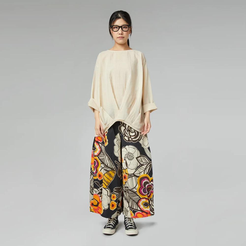 vrolijke bloemenprint wijde broek 826002 - wendy trendy