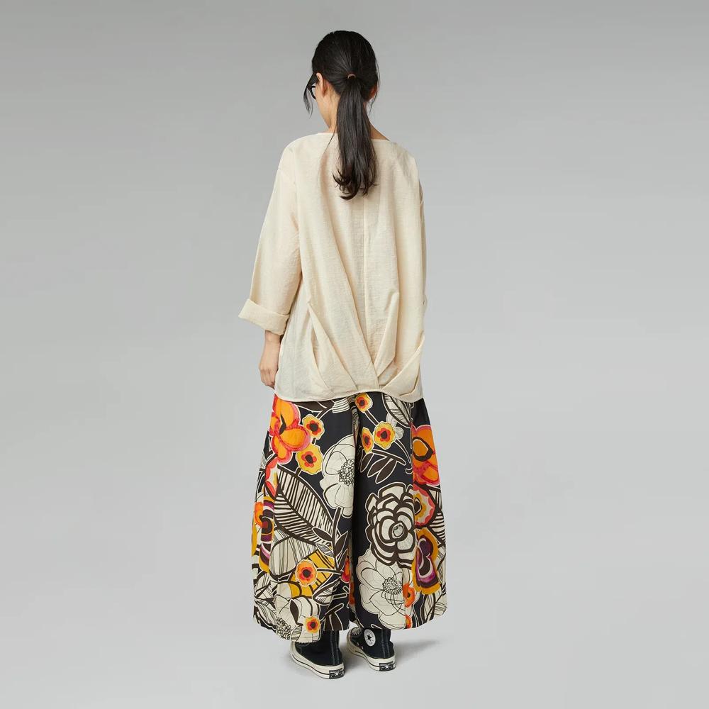 vrolijke bloemenprint wijde broek 826002 - wendy trendy