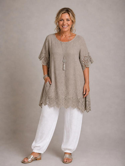 elegant linnen  shirt 7501ss26 - Moonshine