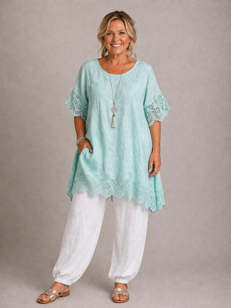 elegant linnen  shirt 7501ss26 - Moonshine