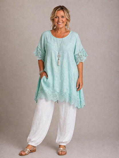elegant linnen  shirt 7501ss26 - Moonshine