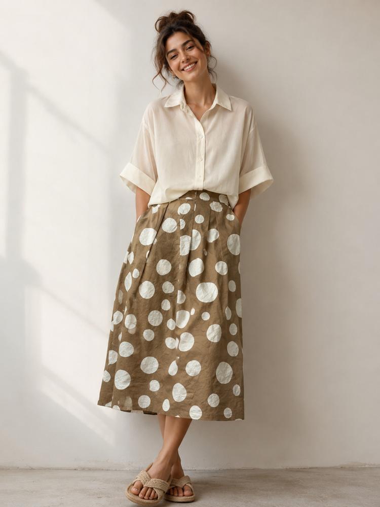 stijlvolle midi-rok met stippen - 926094 - wendy trendy