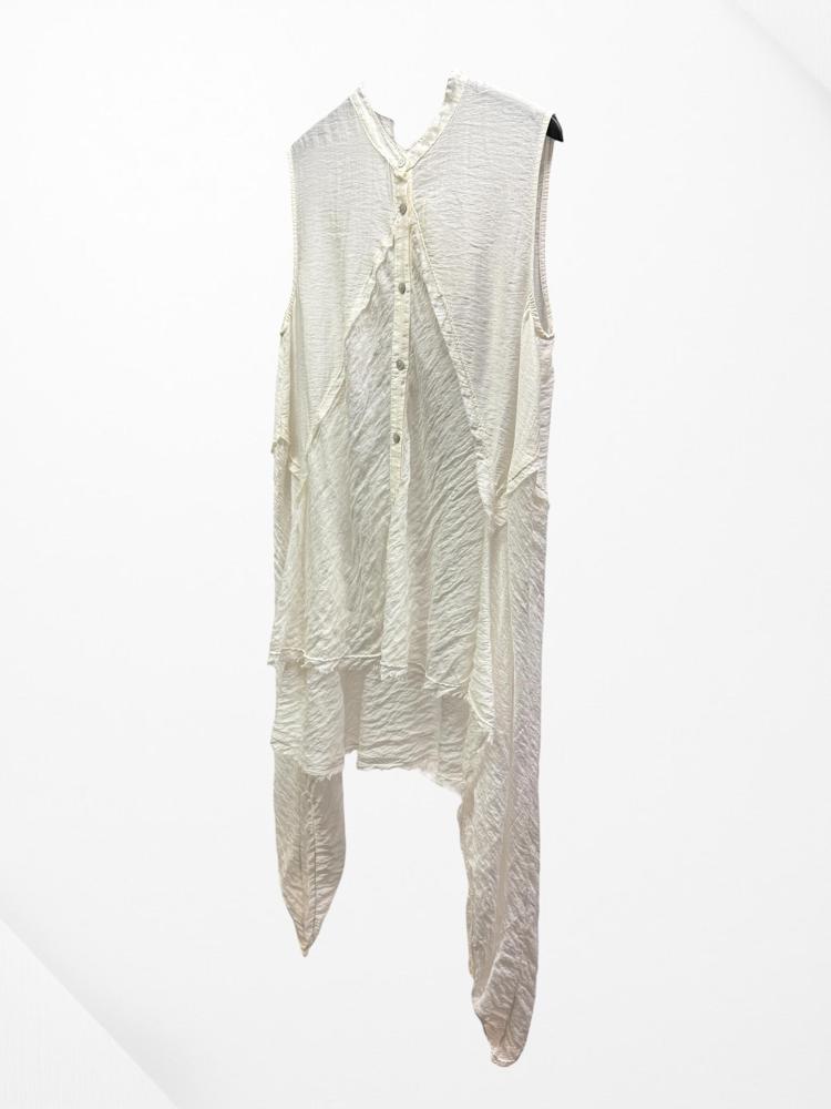 elegante lyocel-linnen tuniek gilet n296 - Any Trendy