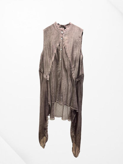 elegante lyocel-linnen tuniek gilet n296 - Any Trendy