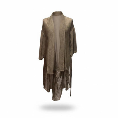 luxe zijde-linnen damesvest m3851 - Any Trendy