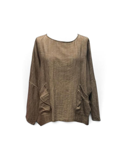 elegant linnenmix dames shirt e058 - Any Trendy