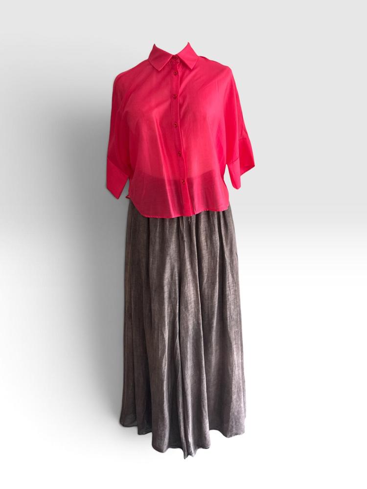 elegante wijde damesbroek linnenmix n184/26 - Any Trendy