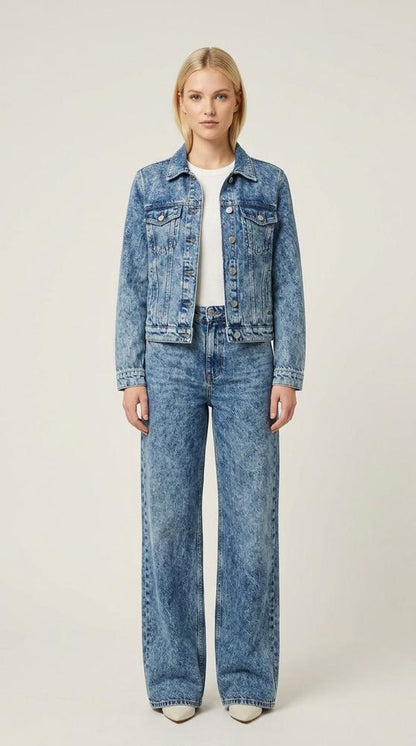 stijlvolle denim katoenen jas 260028 - wendy trendy