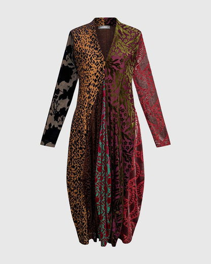maxi jurk met printmix ad902 - Alembika