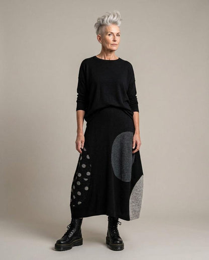unieke patchwork midi-rok uk230 - Alembika