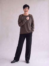 trendy geperforeerde dames sweater 17102 - wendy trendy