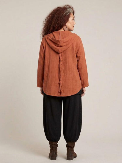 casual katoenen damesvest met capuchon 8319aw - Moonshine