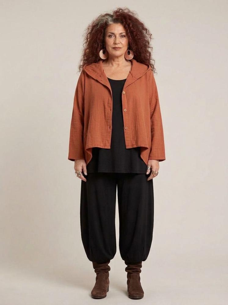 casual katoenen damesvest met capuchon 8319aw - Moonshine