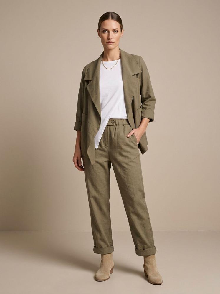 katoenen jas met asymmetrische snit 240805 - wendy trendy