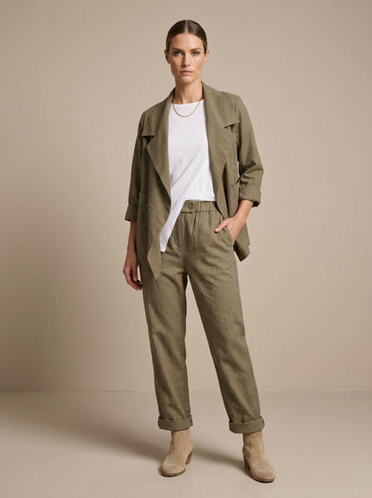 katoenen jas met asymmetrische snit 240805 - wendy trendy