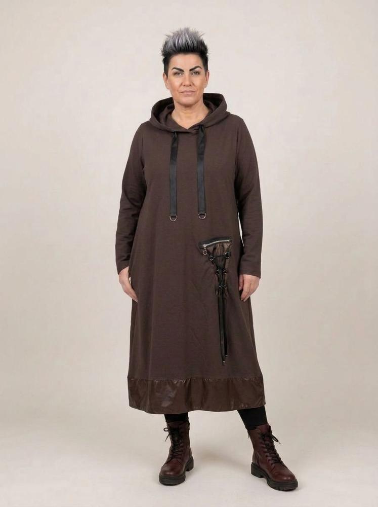 casual hoodie jurk met zak 252320 - Sinne Design
