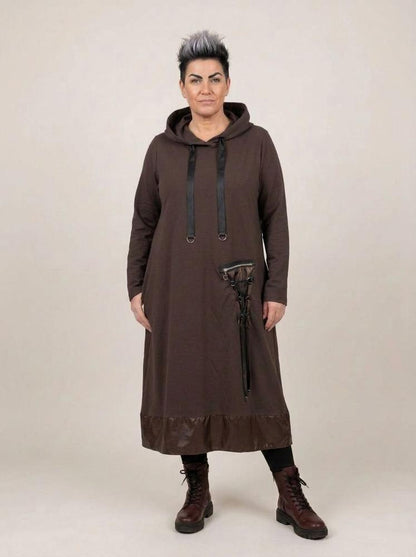 casual hoodie jurk met zak 252320 - Sinne Design
