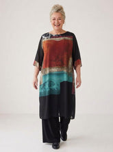 stijlvolle abstracte print jurk hannah - Ophilia