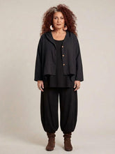 casual katoenen damesvest met capuchon 8319aw - Moonshine