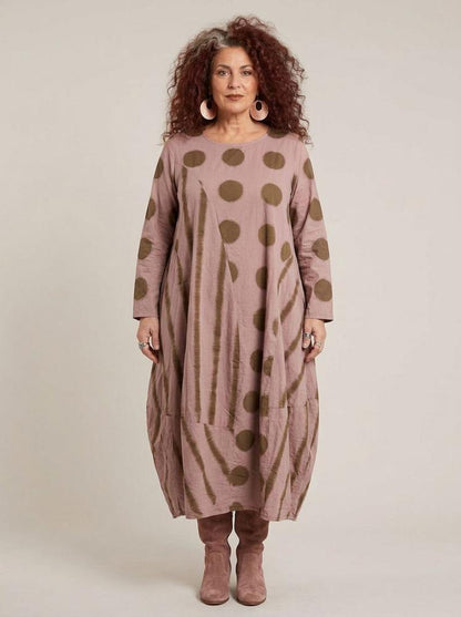 stijlvolle katoenen jurk met print 8333aw - Moonshine