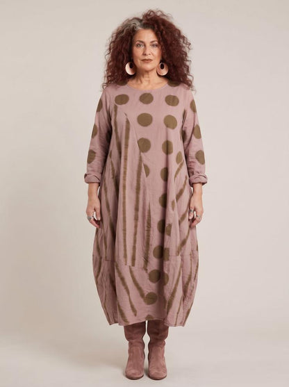 stijlvolle katoenen jurk met print 8333aw - Moonshine