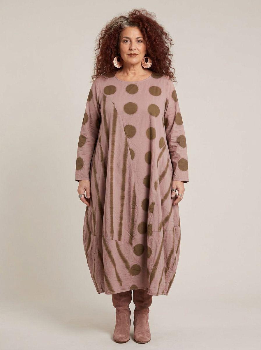 stijlvolle katoenen jurk met print 8333aw - Moonshine