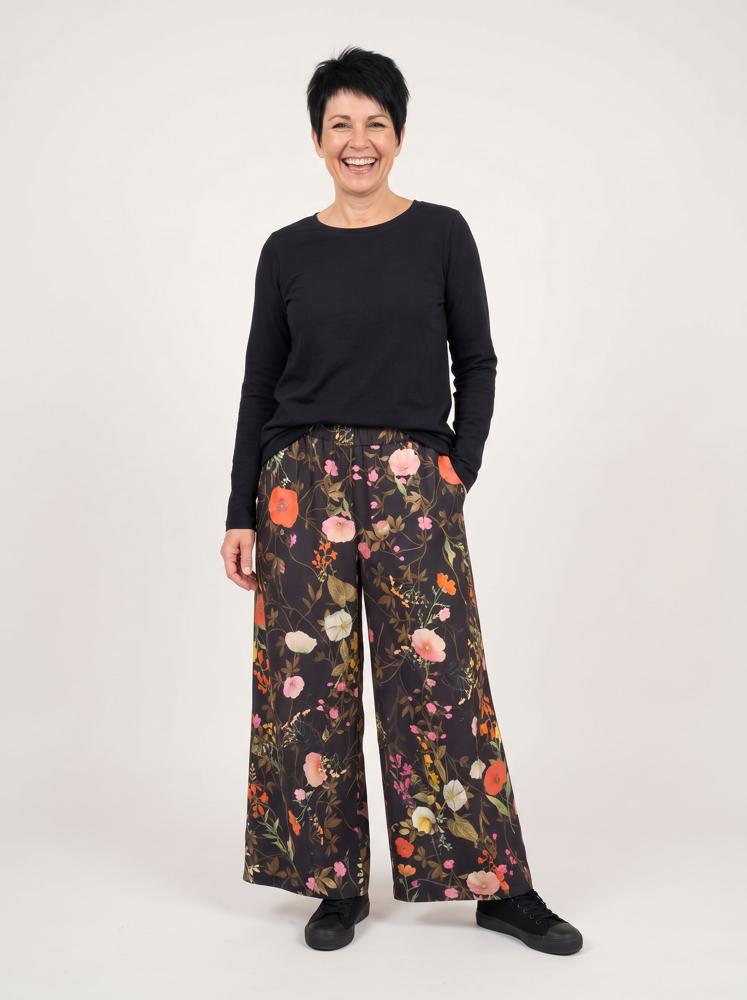 floral katoenen wijde broek 826014 - wendy trendy