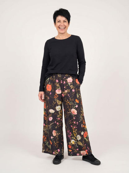 floral katoenen wijde broek 826014 - wendy trendy