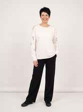 trendy geperforeerde dames sweater 17102 - wendy trendy