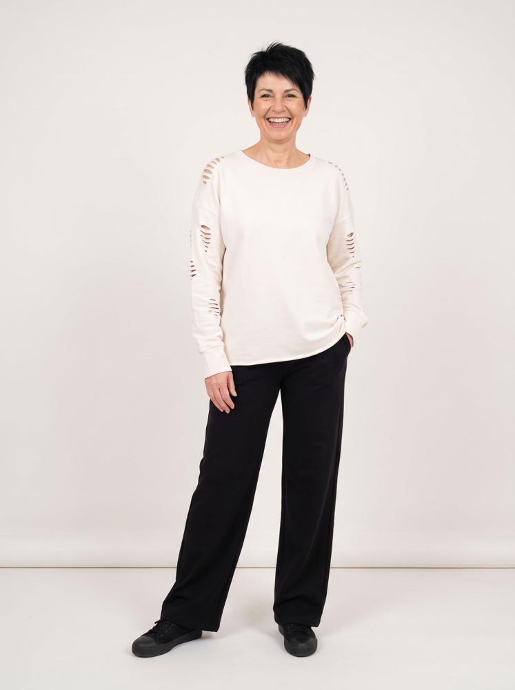 trendy geperforeerde dames sweater 17102 - wendy trendy